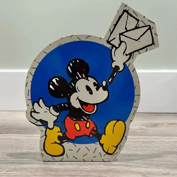 Vintage Mickey Mouse Metal Book End Disney Applause Got Mail Office Shelf Decor - Picture 1 of 7
